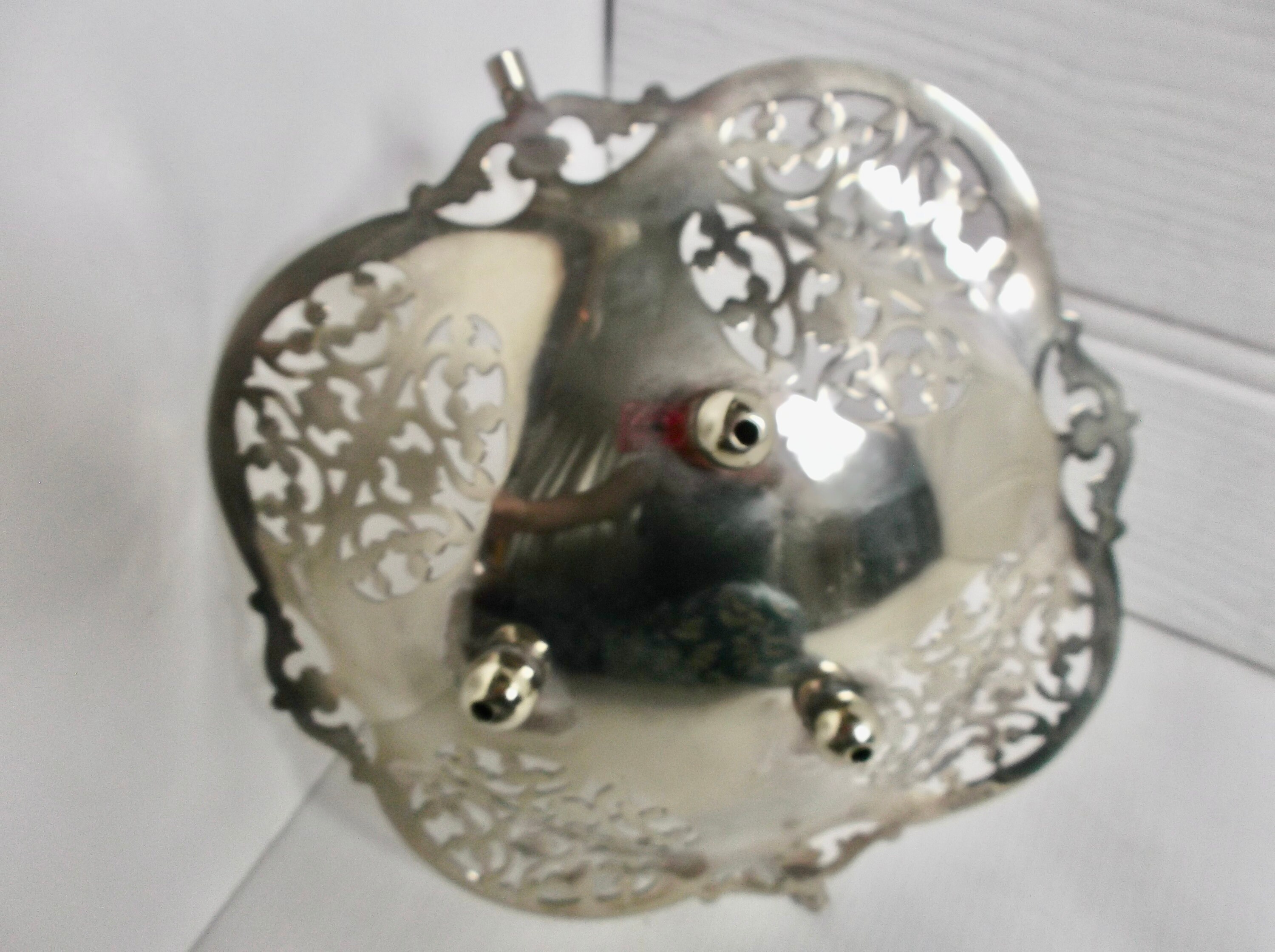 Antique Ornate Silver Metal Basket Wedding or Boudoir Decor Etsy UK