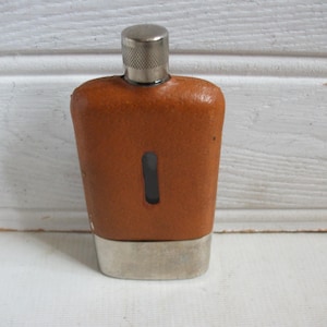 Mens Vintage English Pocket Hip Flask Circa 1940s Liquor Container