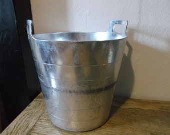 French Champagne and Wine Ice Bucket Vintage Silver Metal Champagne Wedding Container