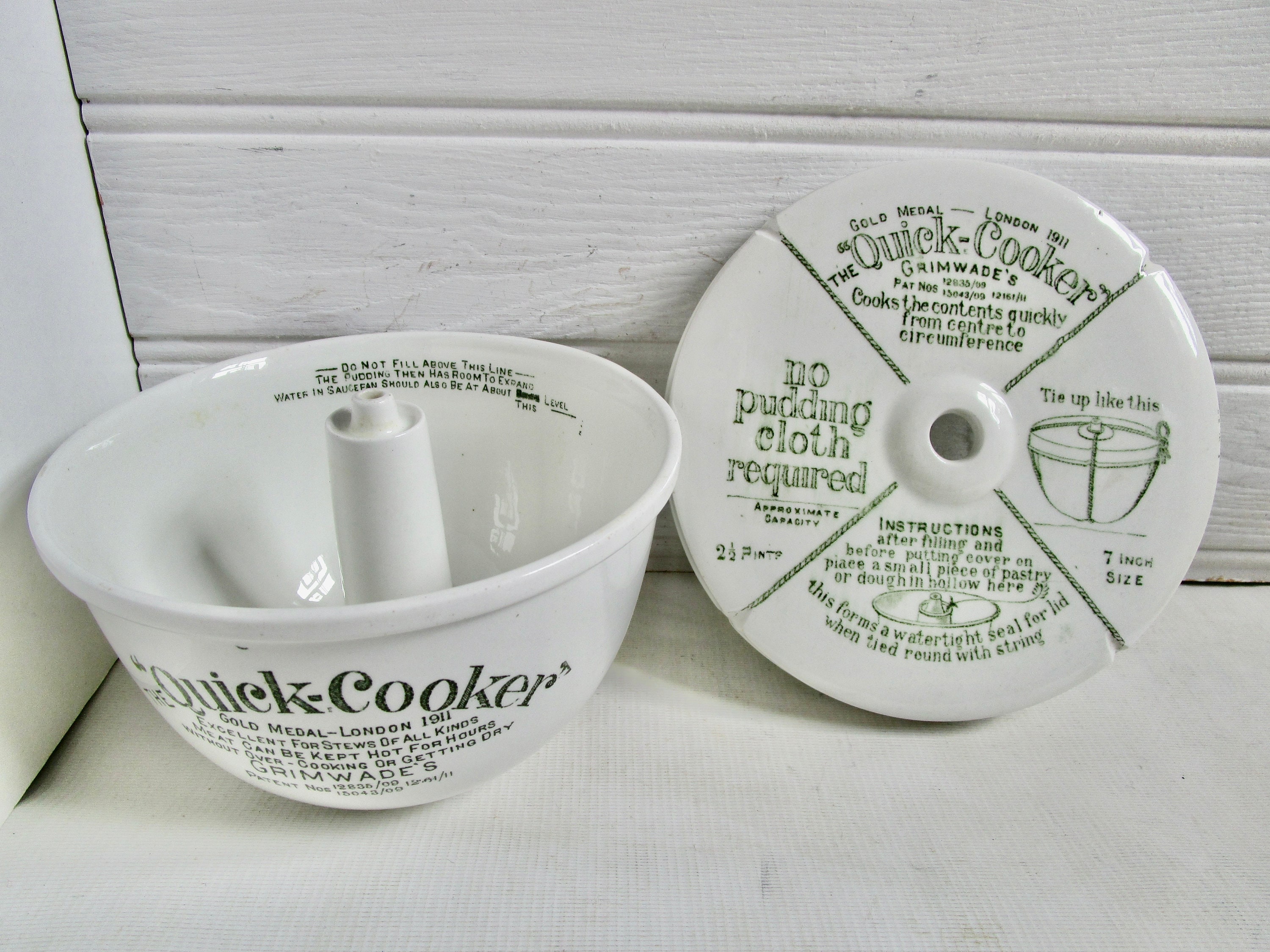 Antique English 1911 Grimwade's Quick Cooker Cooking Bowl