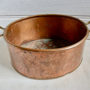 Vintage French Copper Cooking Pot Jam Preserves Pan
