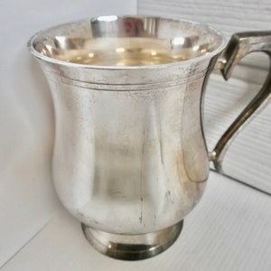 Vintage English Ornate Silver Plated Tankard Metal Stein Pub Mug