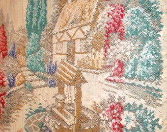 English Victorian Edwardian Antique Tapestry Country Cottage Decor