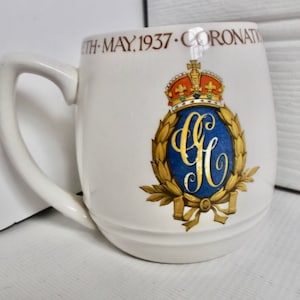 Vintage Royal Memorabilia May 1937 Coronation of King George VI and Queen Elizabeth Memorabilia Souvenir Tea and Coffee Mug