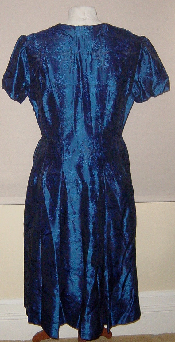 Vintage 1950s Blue Cocktail Dress Royal Sapphire … - image 4
