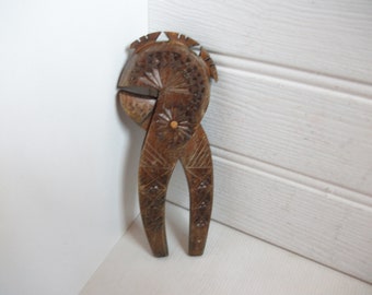 Antique 1900s Antique Treenware Scandinavian Nut Cracker