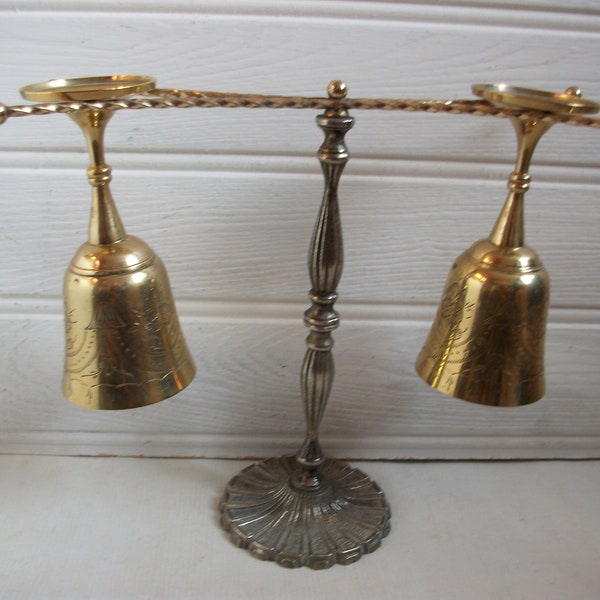 Vintage Brass Ornate Toasting Wedding Cups Ceremonial Chalices Holiday Wine Cups with Stand