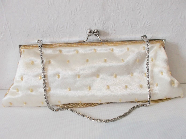 Vintage Gold Beaded Clutch Purse image 6