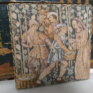 French Antique Medieval Reproduction Tapestry Decor