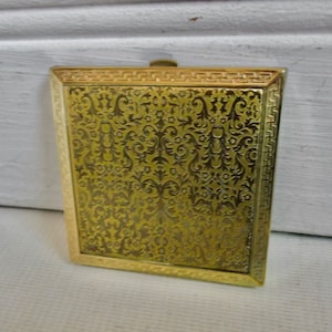 Estuche vintage inglés Marlene de metal y latón con espejo