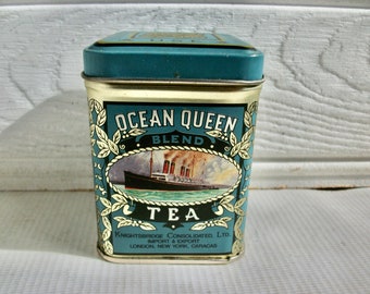 Vintage English Tea Canister Tin British Souvenir