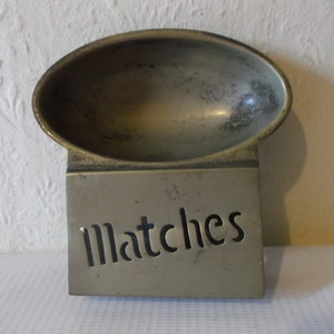 Antique English Silver Matchbox Holder and Ashtray Circa 1867 Tobacciana Collectible
