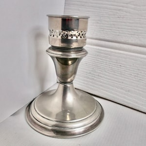 Vintage MCM Silver Candlestick Holder