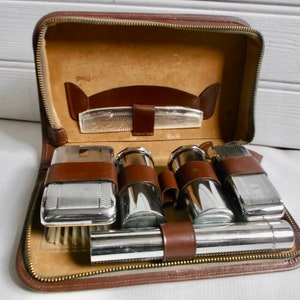 Mens Vintage English Leather Toiletries Grooming Shaving Dopp