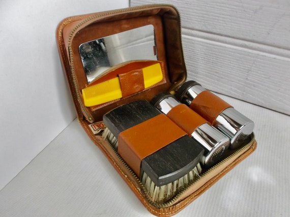 Vintage Mens Art Deco Travel Grooming Toiletries Set English
