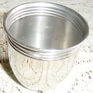Vintage Art Deco 1930er Jahre Silber Metallbecher, Herren-Steigbecher, Pferdesport Breweriana