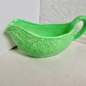 Vintage Green Pitcher Jug Sauce Gravy Boat
