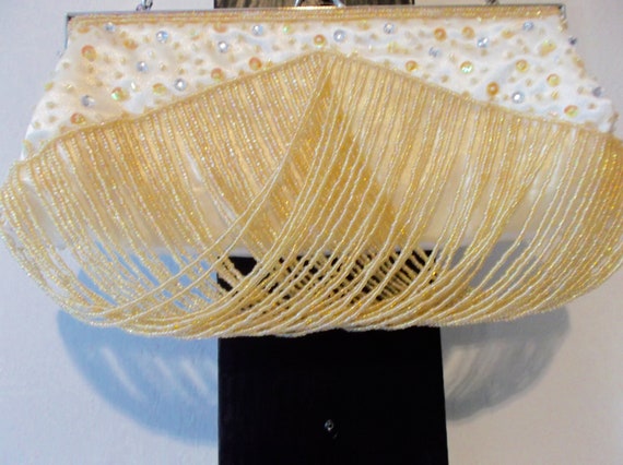 Vintage Gold Beaded Clutch Purse - image 4