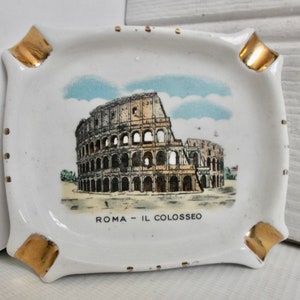 Vintage Rome Colliseum Pin Tray Ashtray Italian Souvenir MCM Decor