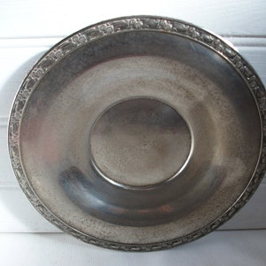 Antique Ornate Silver Plated Metal Centrepiece Serving Dish Tray