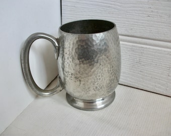 Jarra de peltre martillada a mano inglesa, jarra de metal vintage, jarra de pub, Breweriana