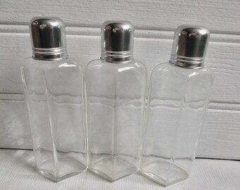 Vintage English Three Flask Travel Set