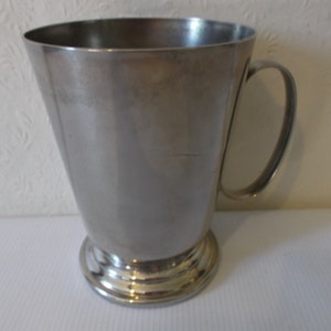 Vintage Mid Century Modern English Tankard British Stein Pewter Pint Pub Mug or Metal Coffee Mug