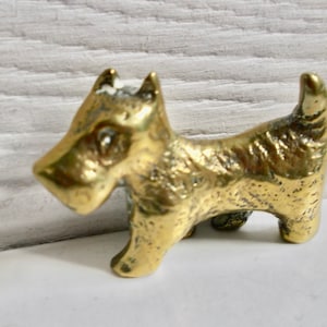 Vintage Brass Terrier Dog Figurine