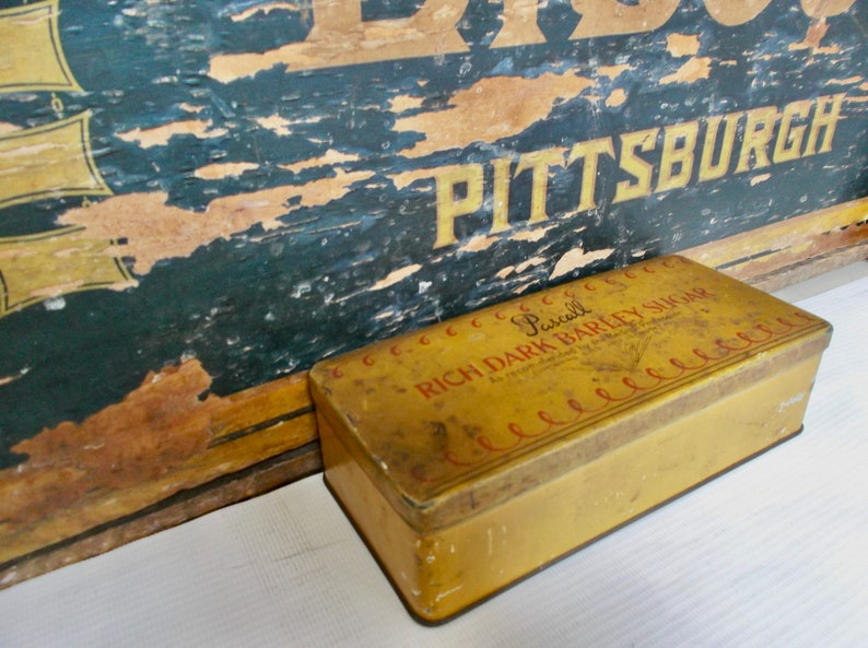 Antique English Rustic Tin Pascall Rich Dark Barley Sugar Etsy UK