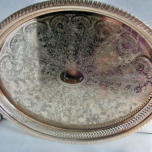 Vintage Ornate Silver Gallery Tray Serving and Dining, High Tea, Cocktails and Vintage Wedding Decor