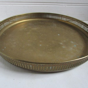 Dienblad antiek messing galerij Cocktails, dineren, rond dienblad
