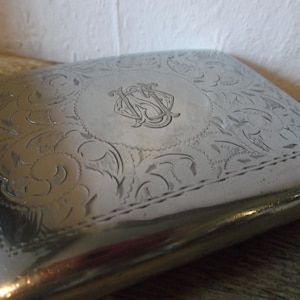 Antik Jugendstil Damen Silber Zigarette Karten Etui 1900s Carte de Visite