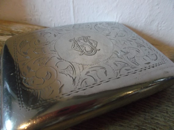 ladies silver cigarette case Antique Art Nouveau Ladies Silver Cigarette Card Case 1900s Carte De Visite