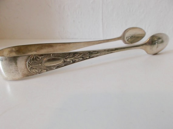 アンティーク 1900年代 装飾シルバー シュガートング ラージサイズ