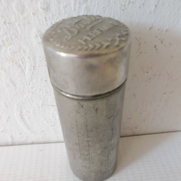 Antique Apothecary Metal Tin Boots Perfume Container 1900s