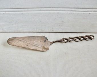 Antique 1800s Silver Barley Twist Cake and Pie and Tart Server, Vintage Wedding Decor, High Tea Decor