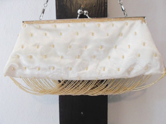 Vintage Gold Beaded Clutch Purse - image 5