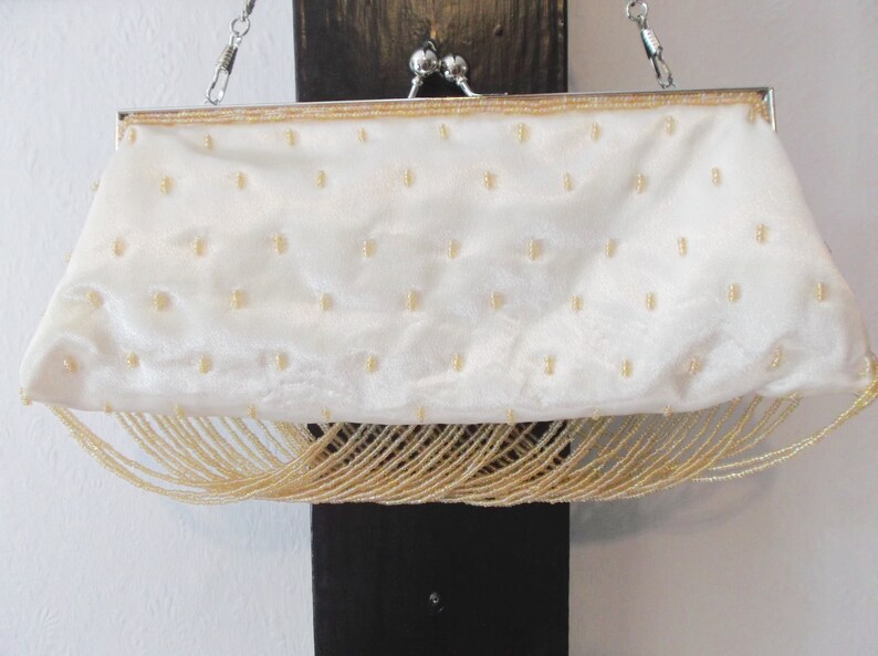 Vintage Gold Beaded Clutch Purse image 5