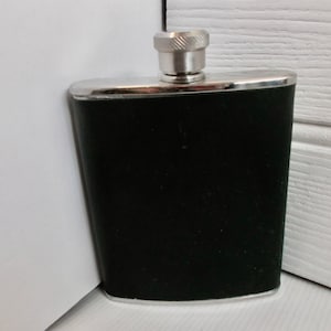 Mens Vintage Pocket Hip Flask Leather and Stainless Steel Liquor Container