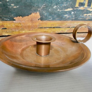 Vintage Copper Candlestick Candleholder with Handle