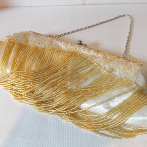 Vintage Gold Beaded Clutch Purse image 3