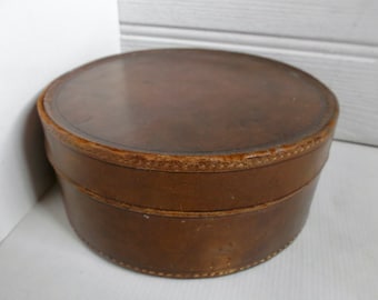 Caja antigua de cuero para hombre, ideal para guardar collares, corbatas y gemelos.