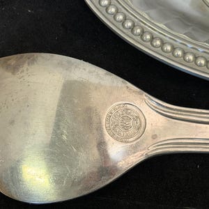 Wilton Armetale Flutes & Pearls Gravy Boat Tray Server Set w/ Utensils image 5