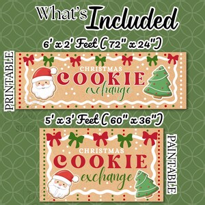 Christmas Cookie Exchange Banner Template | 5x3 DIY Projector Backdrop ...