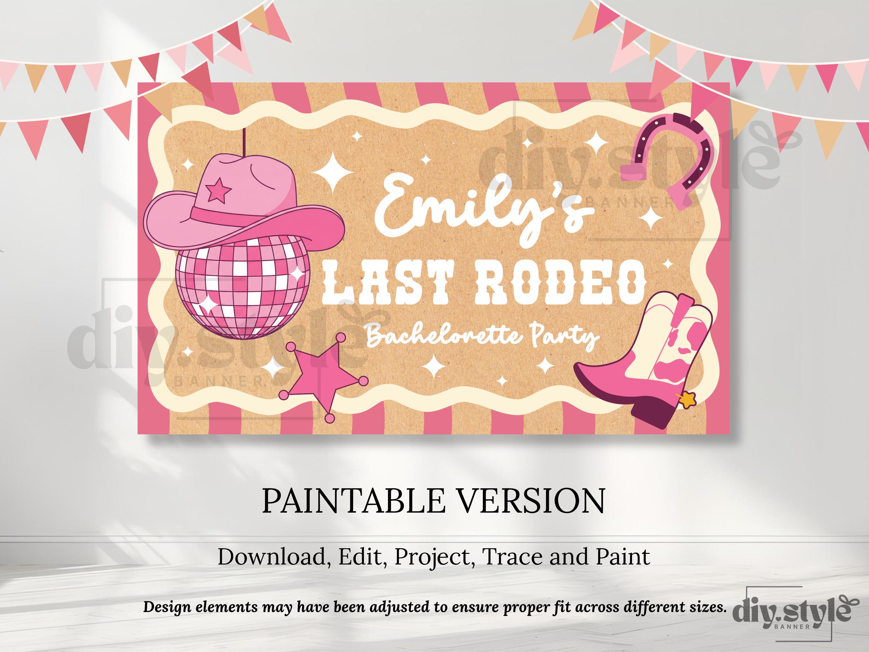 Last Rodeo Bachelorette Banner | Disco Cowgirl Backdrop | Nashville ...