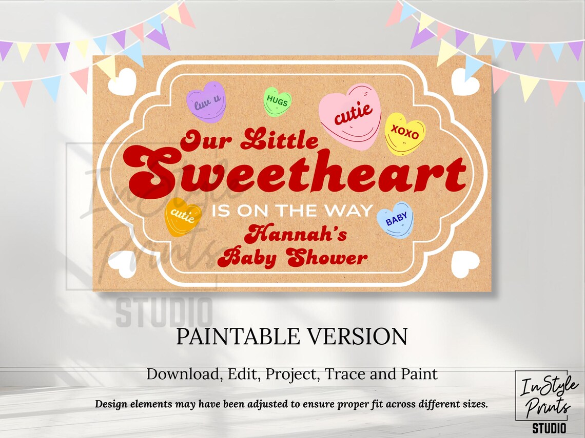 Personalized Little Sweetheart Baby Shower Backdrop