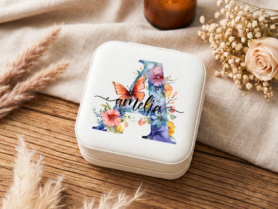 Personalisierte Leder Schmuckschatulle, Benutzerdefinierte Reise Schmuckschatulle, Brautjungfer Vorschlag Geschenk, Monogramm Schmuck Organisator, Hochzeitsgeschenke