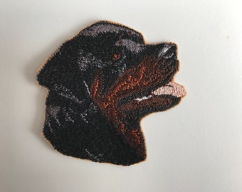 Naszywka z psem Rottweiler, haftowana, żelazko lub naszywka, odzież, kurtka, płaszcz, bluza, koszula, torba, dżinsy, plecak