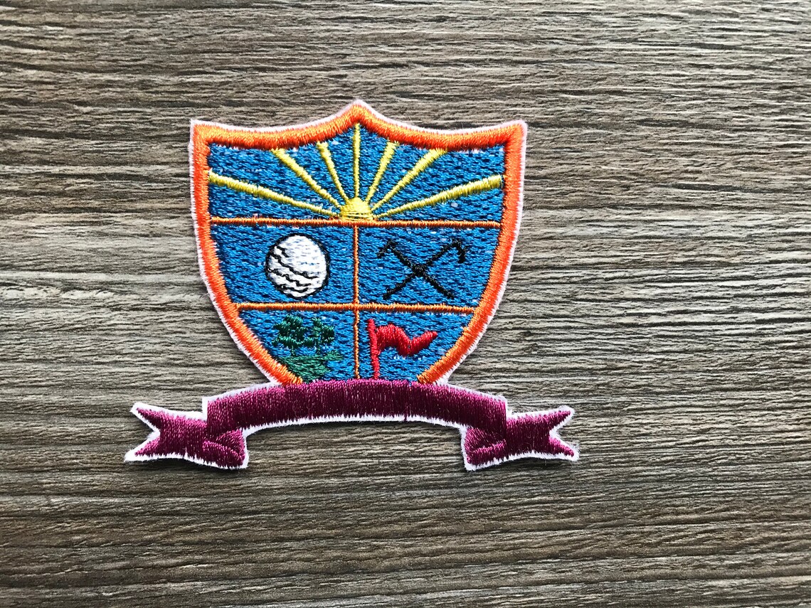 Golf golfer golfing shield badge jessecmault patch iron or sew  etsy
