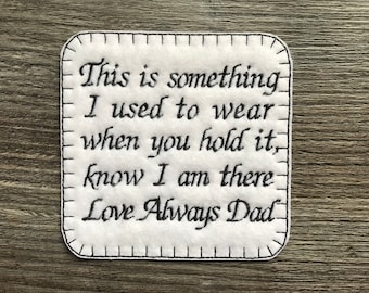 Personalised memory patch cushion bear